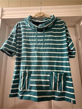 T By Talbots Women’s Striped Short-Sleeve Shirt Size Large